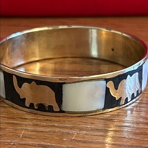 Gold, MOP and Elephant Bangle